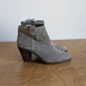 Ash Ivana Gray Leather Suede Booties Boots Women's Size EU 38 US women's 7.5